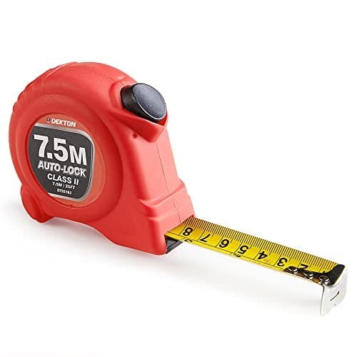 Image of Dekton Hi Vis Green Soft Grip Autolock Tape Measure 7.5m X 25mm- 7.5m/25ft-Hi-Vis Soft Grip| Impact Resistant Case| Metric Units| Belt Clip| Auto-lock| Secure Auto-lock Mechanism, Comfortable Grip