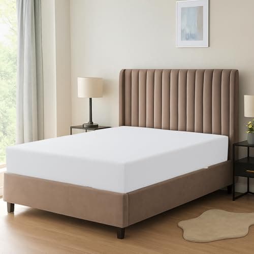Image of MH Traders Thermal Flannelette Fitted Sheets - 100% Brushed Cotton Flannel - Warm & Cosy - Elasticated Corners - King Size - White