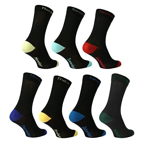 Image of Mens 7 pack days of the week socks (UK, Numeric, 6, 11, Regular, Regular, 7)