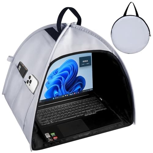 Image of HoYiXi Universal Foldable Laptop Sun Shade & Privacy Shield - Fits 13-16 inch MacBook, Dell, Surface,Asus - Blocks Sunlight, Protects Privacy, Working Outdoor Travel,Anti - Glare(Have patents),Grey