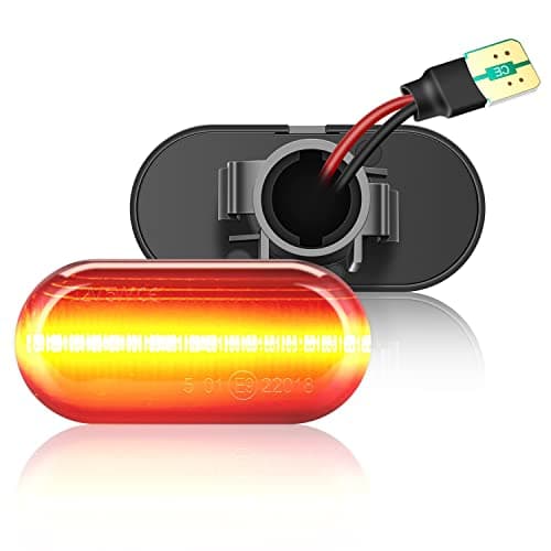 Image of TECTICO LED Dynamic Side Indicator Amber Yellow Super Bright Canbus Sequential Repeater Lights Compatible with Renault Opel Nissan Dacia Benz Smart, 2 Lamps
