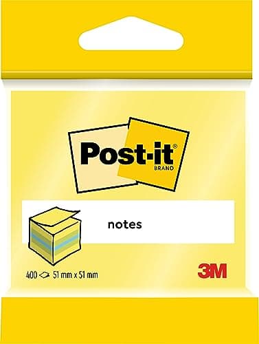 Image of Post-it Notes Mini Cube Mix Lemon Colours 51 mm x 51 mm 400 Sheets/Pad 1 Pad/Pack