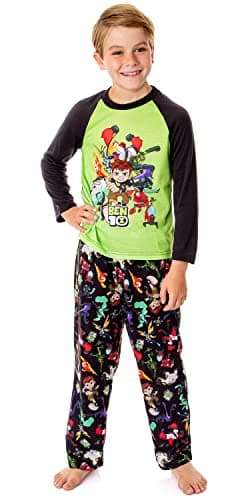 Image of Ben 10 Boys' Cartoon TV Series Omnitrix Characters Aliens Sleep Pajama Set, Multicolored, 8
