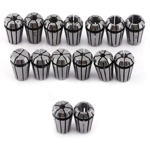 Image of Jadeshay Spring Collet Set,15 PCS ER11 Precision Engraving Milling Lathe Chuck, for CNC Engraving Milling Lathe Tool,1.0mm-7.0mm & 1/4", 1/8"