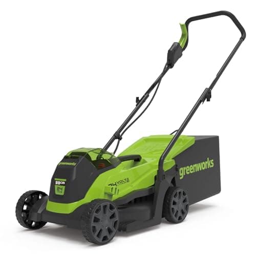 Image of Greenworks GD24LM33 Cordless Lawnmower with Brushless Motor for Smaller Lawns up to 280m², 33cm Cutting Width, 30L Bag WITHOUT 24V Battery & Charger, 3 Year Guarantee
