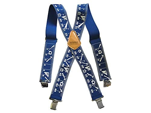 Image of Faithfull Heavy-Duty Braces - Industrial Strength, X-Back Suspenders with Strong Metal Clips & Adjustable Fit Sliding Buckle – 2 Inch (50mm) Wide - Blue