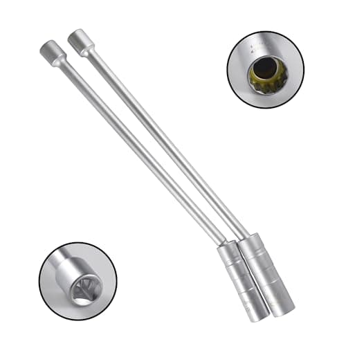 Image of YKUKIZEE 2 Pack 14 mm & 16 mm Swivel Magnetic Spark Plug Socket Wrench 35cm Long, 12 Point Rotatable Spark Plug Removal Tool Universal Joint, Flexible Spark Plug Spanner Thin Wall for Auto Car
