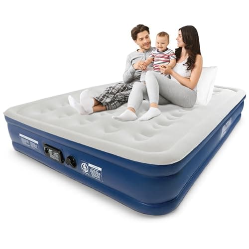 Image of Active Era Premium King Size Air Bed with Advanced Support System and Built-In Electric Pump - Raised 13-Inch Inflatable Mattress & Guest Bed for Camping, Moving, Travel