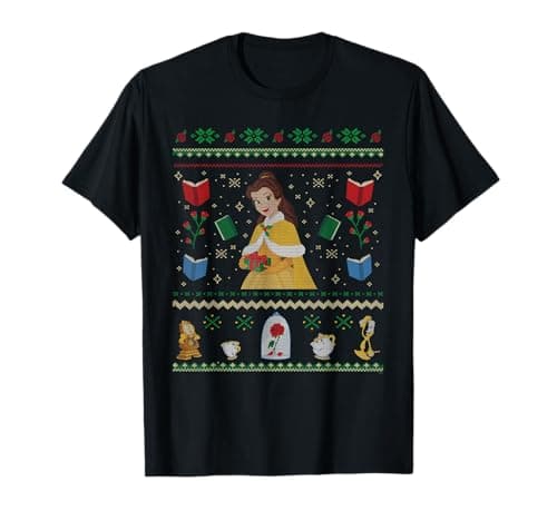 Image of Disney Princess Beauty and the Beast Belle Christmas Sweater T-Shirt