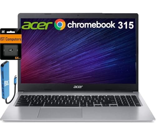 Image of acer Chromebook 315 15.6" (Intel Celeron N4500, 4GB RAM, 128GB Storage (64GB eMMC + 64GB IST SD Card)), IST Hub, Chrome OS