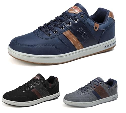 Image of ARRIGO BELLO Casual Shoes Mens Trainers Walking Shoe Skate Athletic Formal Classic Sneakers Men Size 7-11UK, Navy, Size 9