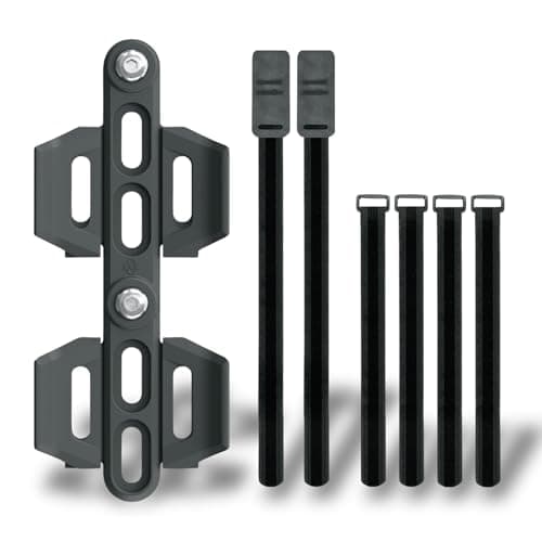 Image of SKS GERMANY CAGE SHIFTER+ adapter for bottle cage (for moving the bottle cage, made of polycarbonate/TPO, flexible fastening system thanks to side mounts, rubberised straps, 34g), Black
