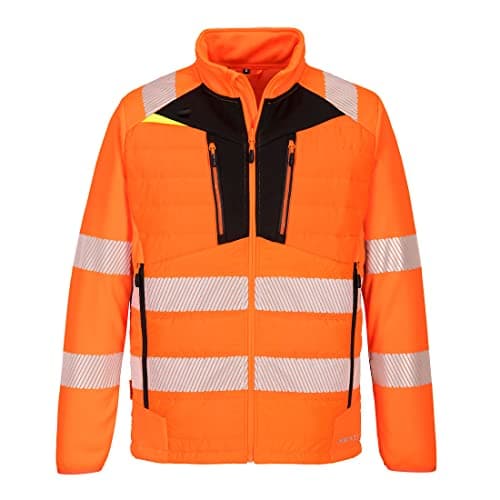 Image of Portwest DX4 Hi-Vis Hybrid Baffle Jacket Orange/Black XL