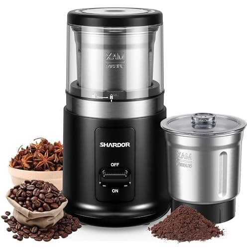 Image of SHARDOR Coffee Grinder Electric,75g Removable Stainless Steel Cup,38000rpm Powerful Grinder for Coffee Bean,Dried Spice,Pepper,Grain,Nuts,Black