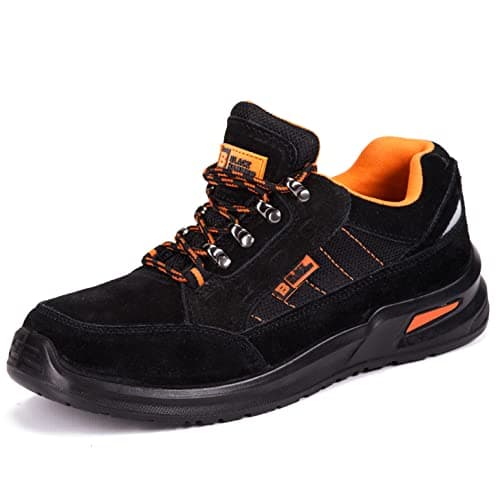 Image of Black Hammer Mens Safety Boots Steel Toe Cap Work Shoes Ankle Trainers Hiker Protective Mid Sole S1P SRC 9952 (7 UK) Black