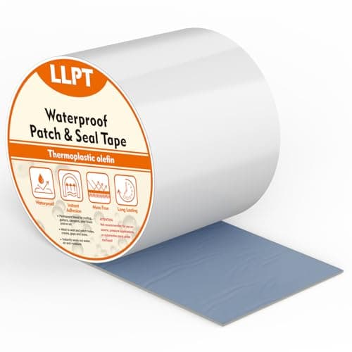 Image of LLPT Waterproof Patch and Seal Tape | Extra Thick Adhesive Layer UV Resistant Backing Permanent bond Instant Seal | for Repairing Gaps Holes Cracks Tears (PST62110WT4) | White | 101mm x 4m