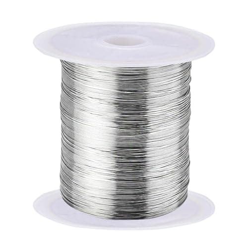 Image of 1 Roll 304 Stainless Steel Wire,Thin Wire for Crafts,Stainless Wires 100 m x 0.5 mm,Bendable Steel with Spool,Stainless Steel Craft Hand for Jewellery Making, DIY Household, Handmade (Silver)