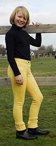 Image of Rhinegold Unisex Kids Rhinegold Junior Childrens Essential Jods-24-canary Jodhpurs, Canary, 24 Waist UK