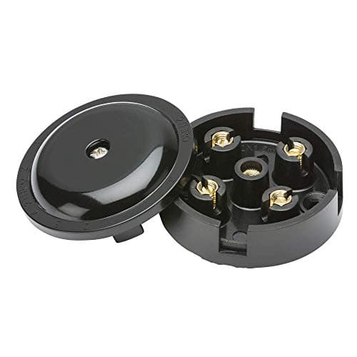 Image of Knightsbridge White Square edge Plastic 5A Junction Box 4-Terminal - Black (59mm)