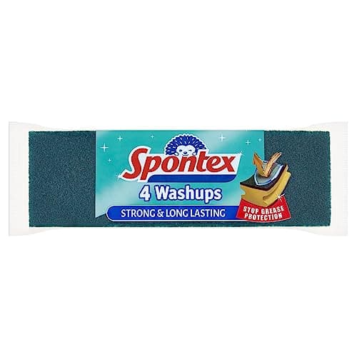 Image of Spontex Washups General Purpose Sponge Scourers | 6.8 x 4 x 8.6cm | Pack of 4