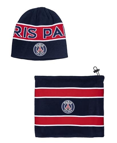 Image of Paris Saint Germain Official Collection Beanie Hat and Neck Warmer Set