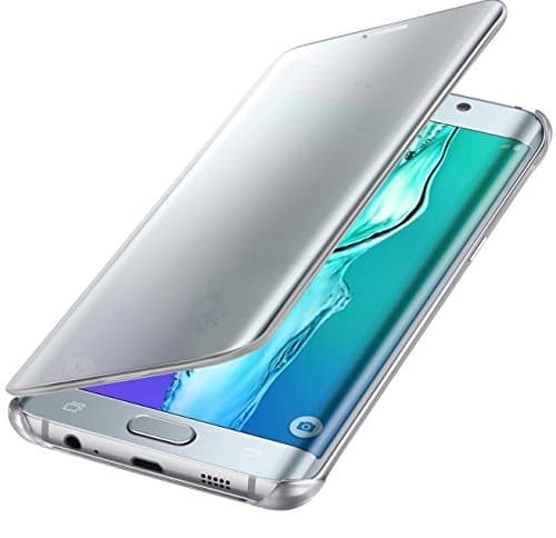 Image of Samsung Original Galaxy S6 Edge Plus Clear View Protective Flip Case Cover - Silver