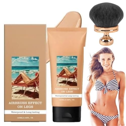 Image of Body Perfector Waterproof Leg Makeup Tattoo Cover Up Cream Full Coverage Foundation with Large Brush for Daily Wear (Medium)