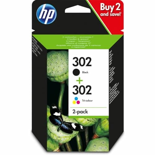 Image of HP 302 Black & Colour Ink Cartridge Combo Pack - X4D37AE