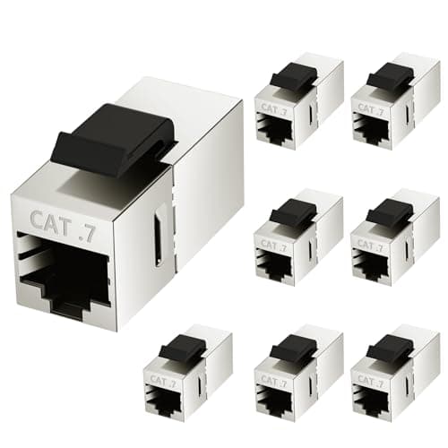 Image of OFFCUP 8 Pack 10Gbps Cat7 Keystone Jack Coupler, RJ45 Female to Female Keystone Jack, Shielded Coupling Socket Network Patch Panel Ethernet Coupler Connector for Cat6a/Cat6/Cat5e/Cat5