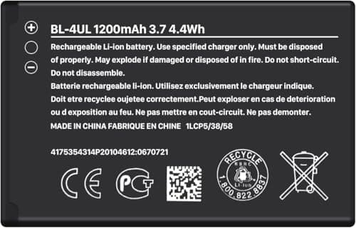 Image of ZAMLINK Li-Ion Battery Compatible with Nokia BL-4UL, BL-4WL 1300 mAh (3.7 V) for Asha 225, 3310, 3310 3G - Model 2017