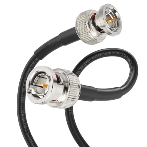 Image of Superbat 12G 4K UHD SDI Cable 2m 75ohm BNC Male to Male Belden 4855R Thin SDI World Clock Cable Supports 3G 6G 12G 4K 8K for SDI Converter, ATEM TV Studio, Broadcast Equipment, Camera System