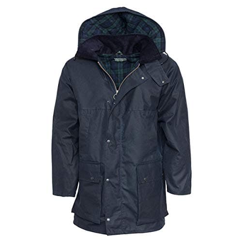 Image of Hoggs of Fife - Classic Padded Wax Jacket Navy XX/Large