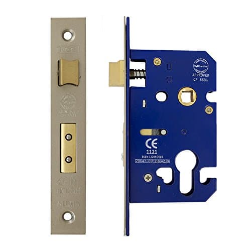 Image of Fire Rated Euro Profile Sashlock Case 63 mm (44 mm Backset) Satin Nickel