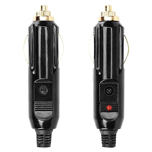 Image of CERRXIAN 2PCS 20A Cigarette Lighter Male Plug,12V/24V Full Copper Aux Socket Plug Cigarette Lighter Plug Replacement With Red LED