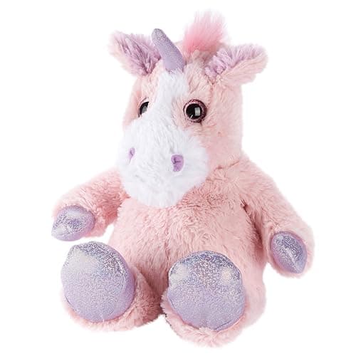 Image of Warmies Plush Iridescent Pink Unicorn Microwavable, Weighted Teddy Slightly Scented with French Lavender, Warmies Microwavable Toys