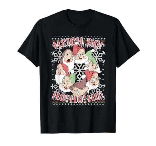 Image of Disney Snow White All Dwarfs Ugly Christmas Sweater T-Shirt