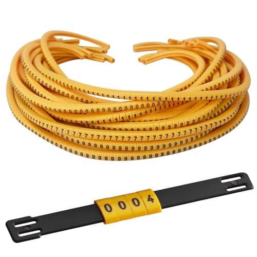 Image of 2000 Pcs EC-1 Cable Wire Marker 0 to 9 Number Marking Tool for 1.5-2.5m², Cable Marker Label Tube Set Wire Diameter Up to 5mm, Insulation Marking,PVC Cable Markers Suitable for Power,Computer Room