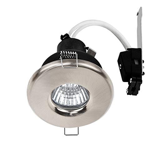 Image of MiniSun | Brushed Chrome GU10 Recessed Ceiling Downlights | Bath Recessed Lighting, Home Décor & Improvement Essential | Pack of 4 | Mains Wired