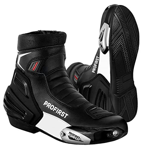 Image of Waterproof Motorbike Boots Motorcycle Armoured Short Ankle Shoes Crash Protection Protective Comfortable Racing Touring Sports Safety (Black, UK Footwear Size System, Adult, Men, Numeric, Medium, 7)