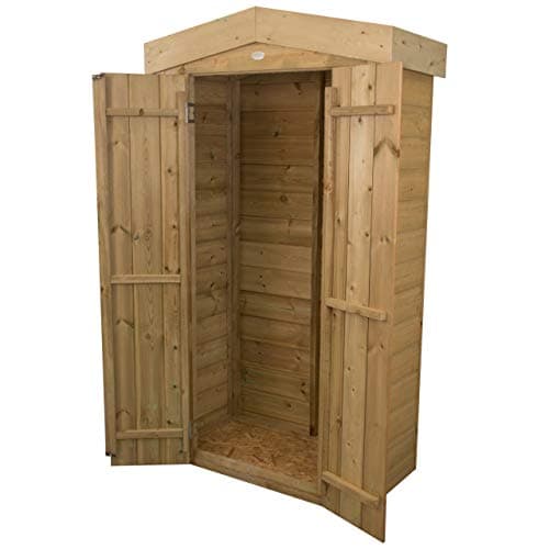 Image of Forest Garden Shiplap Apex Tall Garden Store| 1.1m x 0.5m |Pressure Treated Wooden Patio Shed|15 Year Anti-Rot Guarantee