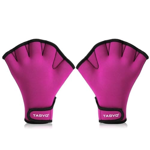 Image of TAGVO Aquatic Gloves for Helping Upper Body Resistance, Webbed Swim Gloves with Wrist Strap, Well Stitching, No Fading, Sizes for Men Women Adult Children Aquatic Fitness Water Resistance Training