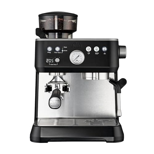 Image of Solis Grind & Infuse Perfetta 1019 Portafilter Machine, Coffee Machine with Grinder, Integrated Zero Static Coffee Grinder, Espresso Machine with Steam and Hot Water Function, Black