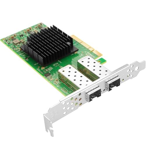 Image of Euqvos for Mellanox ConnectX4 LX 25Gb Ethernet Network Adapter, Compare to MCX4121A-ACAT, Dual SFP28 Ports PCIe 3.0X8, RDMA, 25Gigabit NIC for Windows/Windows Server/Linux