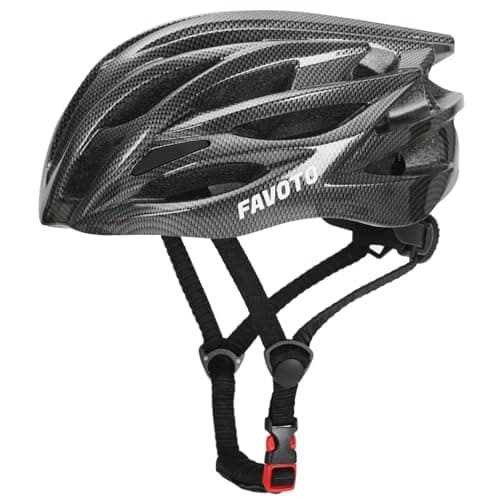 Image of Favoto Bike Helmet for Adults Lightweight Bicycle Helmet for Men Women Adjustable Road Mountain Cycling Helmet Safety Protection Size 59-61cm Carbon Fiber