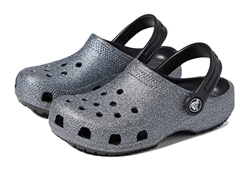 Image of Crocs Unisex Kids Clog,Classic Glitter Clog K,Black, 1 UK Child