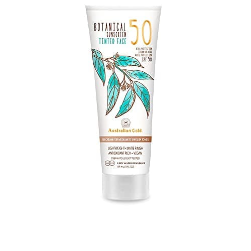 Image of Australian Gold - Botanical Tinted Face Cream SPF 50 - Medium/Tan Black 89 ml (Pack of 1)