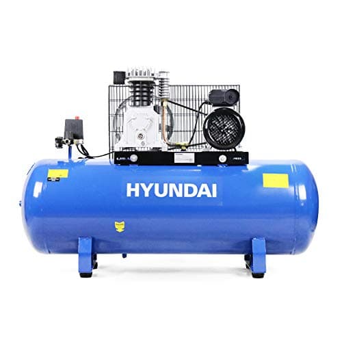 Image of Hyundai 150L Air Compressor 3HP Twin Cylinder Belt Drive, 14CFM 145psi Low Noise Electric Workshop Compressor for Tools, Spray Painting & Inflation