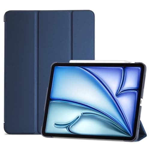 Image of ProCase Smart Case for iPad Air 11-inch M4 (2026, 8th Gen) / M3 (2025) / M2 (2024) & 10.9 Inch iPad Air 5th (2022) & 4th (2020) – Protective Hard Back Cover with Auto Sleep/Wake - Navy