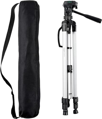 Image of Amazon Basics 152cm/60inch Camera Tripod, Lightweight, with Bag, Adjustable Height, for DSLR Cameras, Black