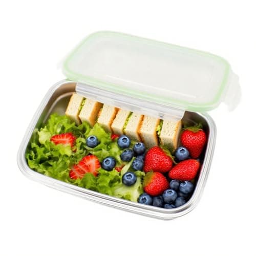 Image of Hapivida Stainless Steel Lunch Box, 350ml Metal Bento Box Lunch Container with Lid Metal Food Storage Boxes Reusable Kids Snack Containers for Lunches, Appetizers(350ML)